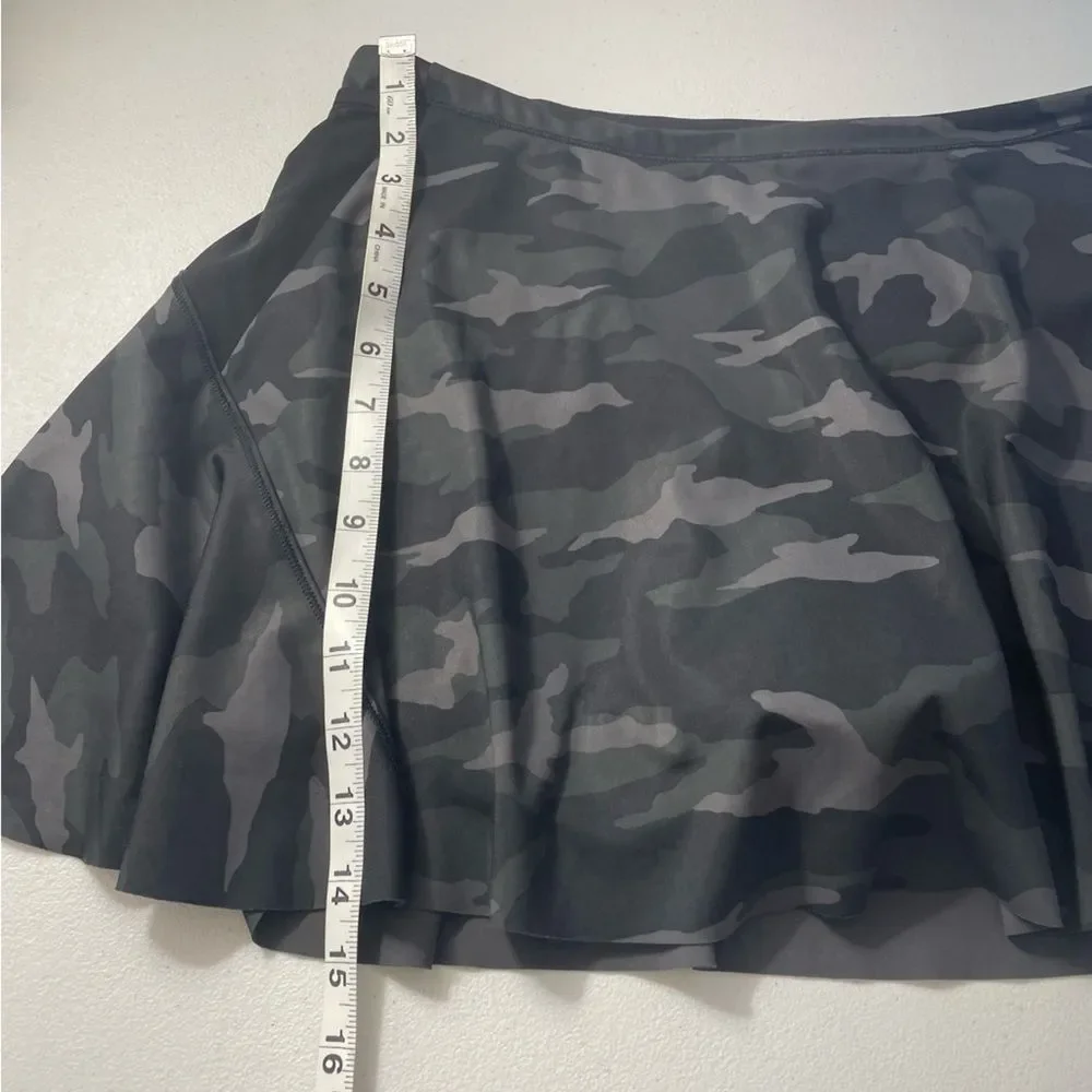 Athleta Match Point Skort Small Gray Camo Tennis Skirt Size S